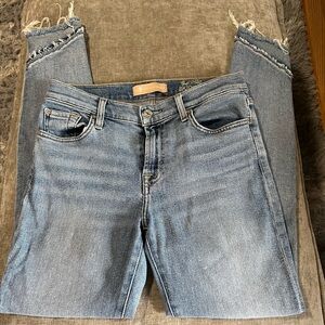 7 for all man kind The Ankle Skinny jeans frayed hem size 27
